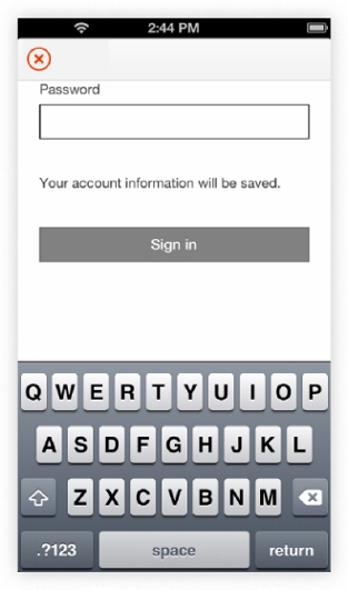 Password input page